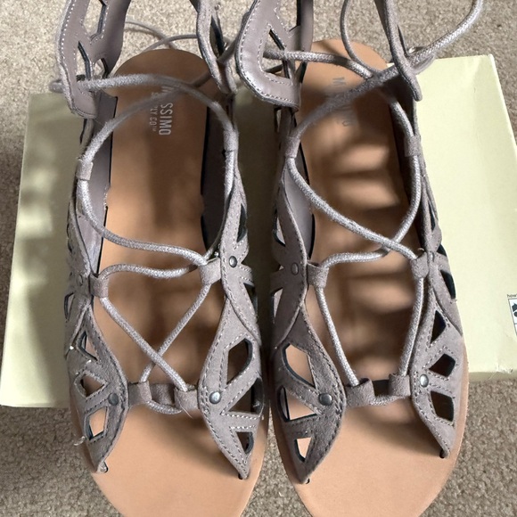 Women's Brown/Gray Gladiator Sandals - Picture 2 of 4